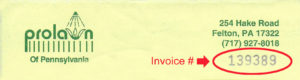 Prolawn Invoice number